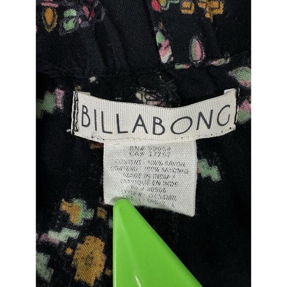 Billabong XL Pants Flowy Contrast Color Panel Boho Floral Print Wide Flare Leg - Picture 7 of 8